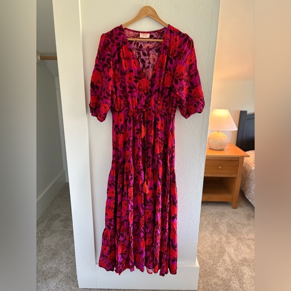 Showpo Vibrant Red and Purple Midi Dress - Picture 2 of 9